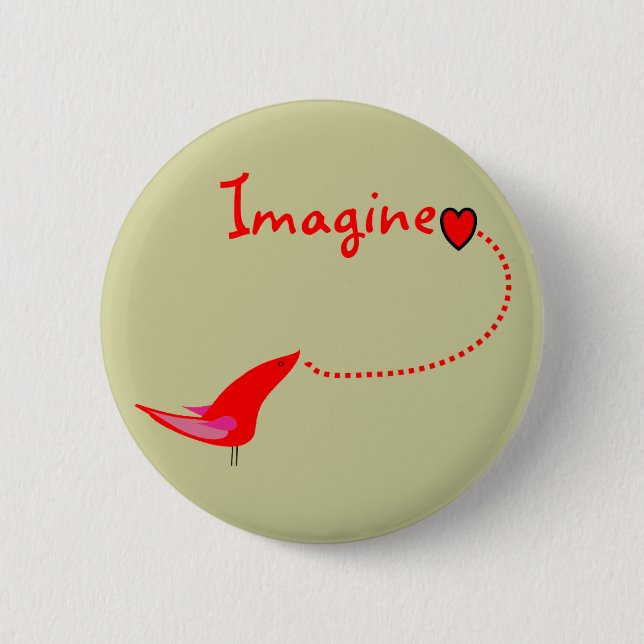 "Imagine"---John Gifts 2 Inch Round Button (Front)