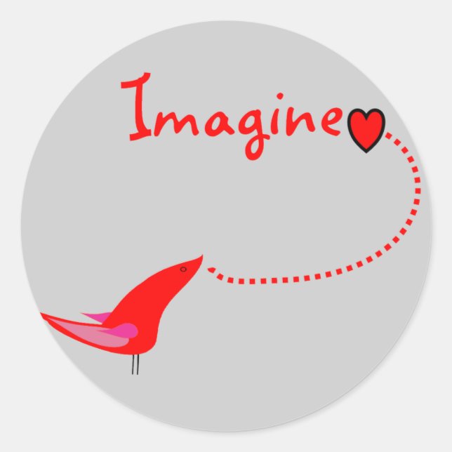 "Imagine"---John Gifts Classic Round Sticker (Front)