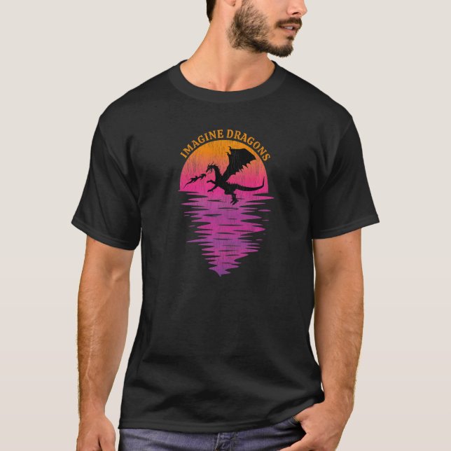 Imagine Magical and Mythical Fantasy Dragons T-Shirt (Front)