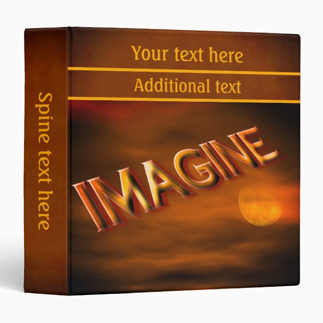 Imagine Moon Sky Inspirational Personalized Binder (Front/Spine)