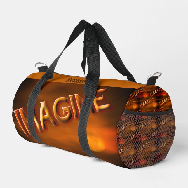 Imagine Moon Sky Inspirational Personalized Duffle Bag (Right Corner)
