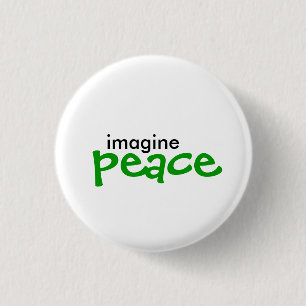 imagine, peace 1 inch round button