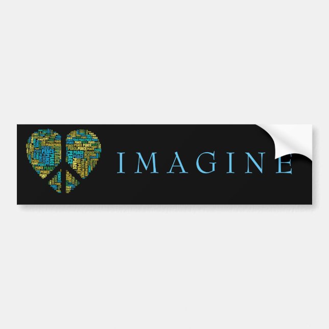 Imagine Peace and Love Bumper Sticker (Front)
