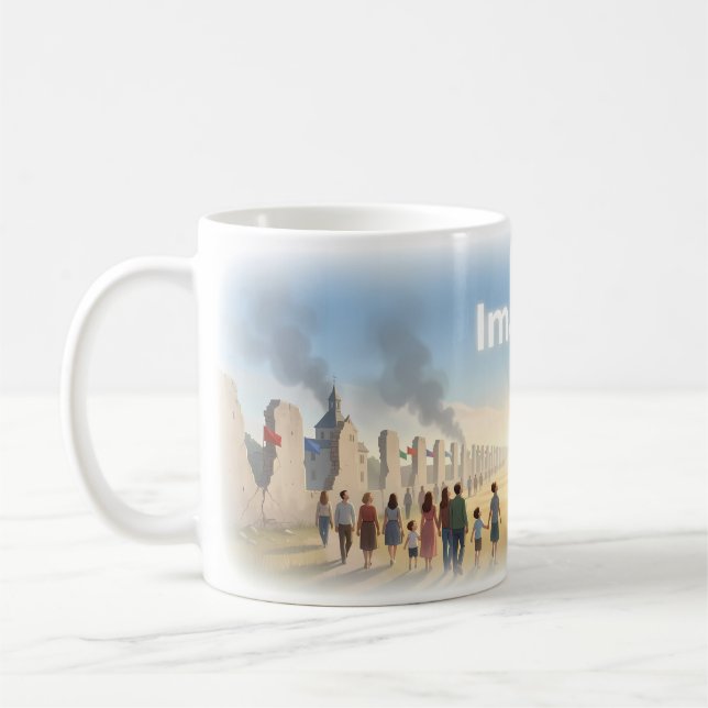 Imagine Peace Beyond Broken Walls Art Mug (Left)