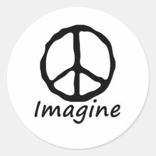 Imagine Peace Classic Round Sticker