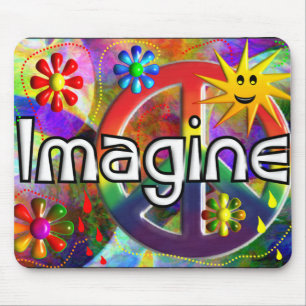 "Imagine" Psychadelic 70's Gifts Mouse Pad