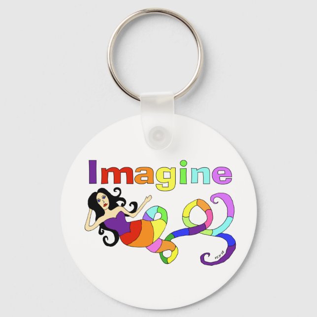 Imagine Rainbow Mermaid Keychain (Front)