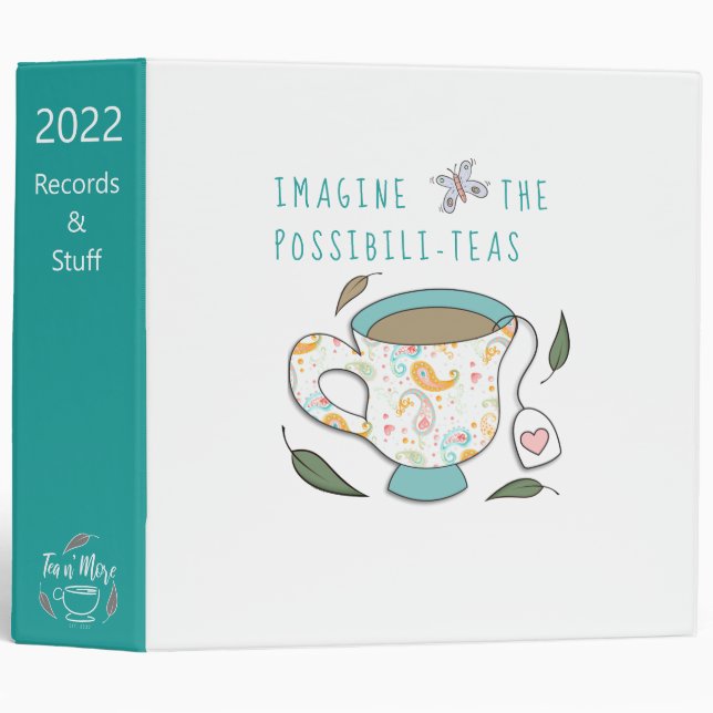 Imagine the Possibilities Tea Puns Binder (Front/Spine)