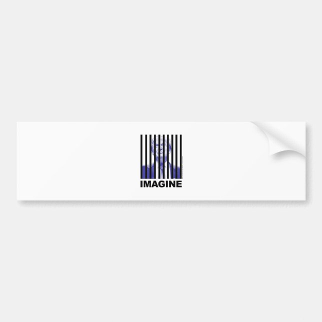 Imagine Trump Behind Bars Bumper Sticker (Front)