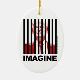 Imagine Trump Behind Bars Ceramic Ornament