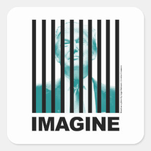 Imagine Trump Behind Bars Square Sticker