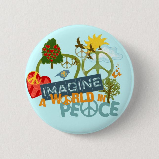 Imagine World Peace 2 Inch Round Button (Front)