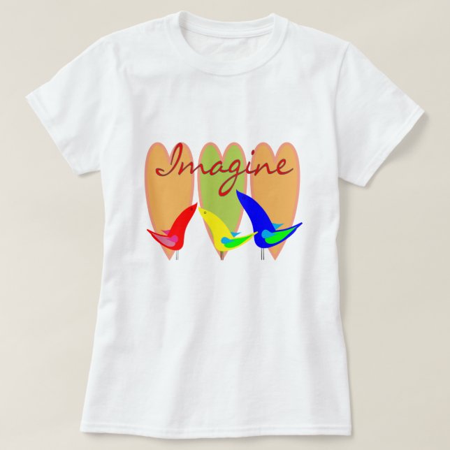 Imaginez le T-shirt d'oiseaux (Design devant)