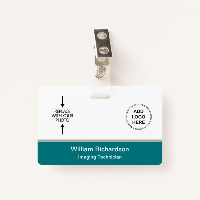 Imaging Technician Photo ID Logo Badge (Front with Clip)