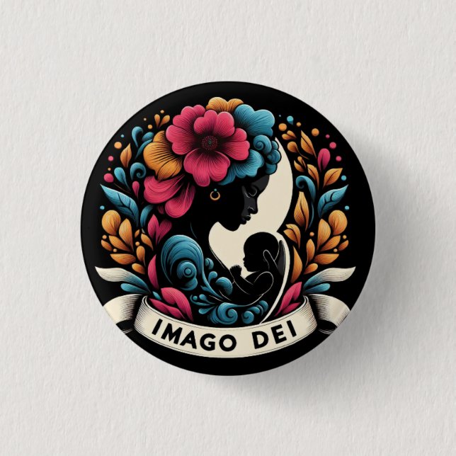 Imago Dei, Image of God, 1 Inch Round Button (Front)