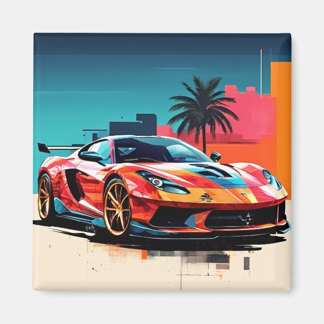 iman sports car #5 magnet (Front)