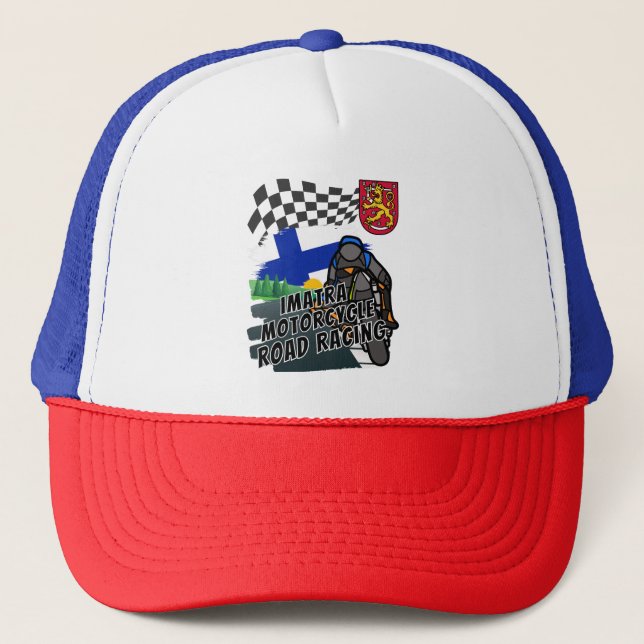 Imatra Motorcycle Road Racing in Finland Trucker Hat (Front)