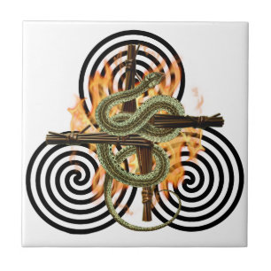 Imbolc Fire Serpent Pagan Sabbat Altar Tile