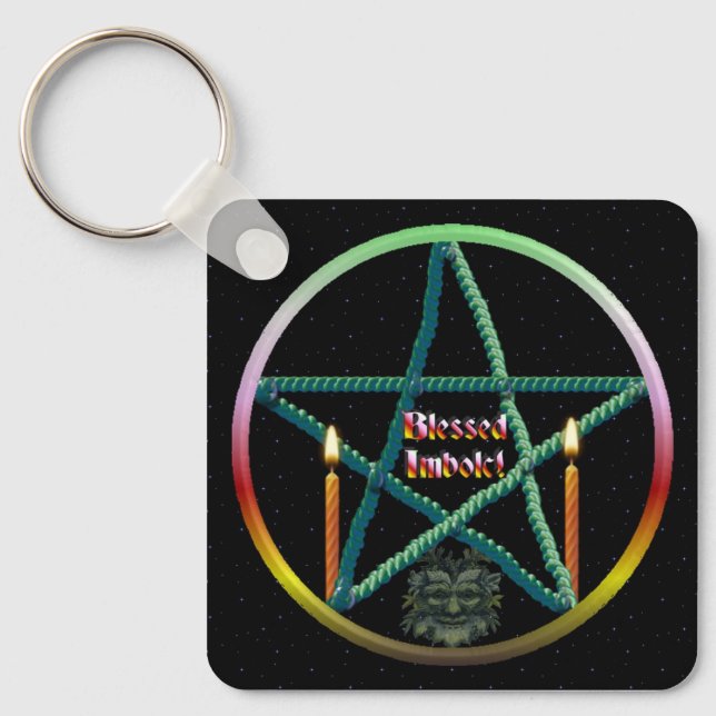 Imbolc Pentacle Keychain (Front)