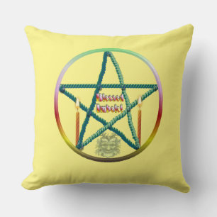 Imbolc Pentacle Throw Pillow