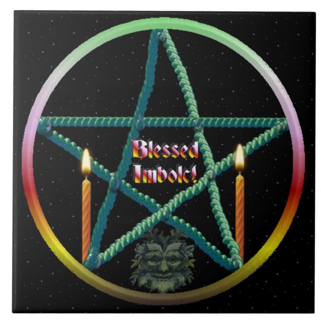 Imbolc Pentacle Tile (Front)