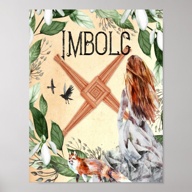 IMBOLC, POSTER DE SABBAT WICCAN CANDLEMAS (Devant)