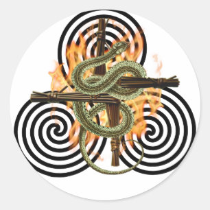 Imbolc Waking Earth Serpent Pagan Holiday Classic Round Sticker