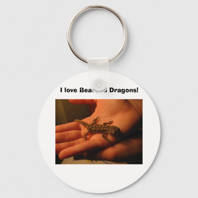 IMG_2150, I love Bearded Dragons! Keychain (Front)