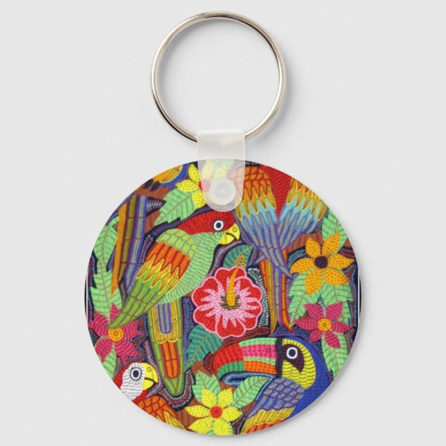 IMG_5319 Birds of Panama Mola Keychain (Front)