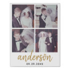 4 Photo Mariage Collage manuscrit Nom