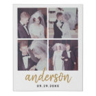 4 Photo Mariage Collage manuscrit Nom