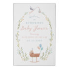 Affiche de bienvenue Baby shower de la cigogne