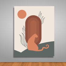 Chat - Tableaux minimalistes - Impression murale
