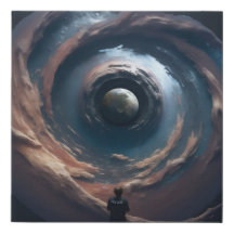 Cosmic Spiral Abyss Abstract Digital Canvas Art 
