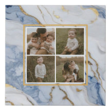 Elégante motif en granit bleu blanc