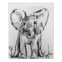 Éléphant de bébé noir et blanc