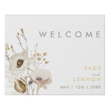Fleur sauvage Whimsical Bienvenue Faux Canvas Impr