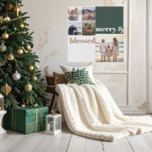 Joyeux et bienheureux Noël de famille Photo verte