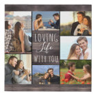 Love Life with You 7 Photo Collage - Bois rustique