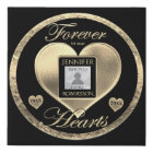 Mémorial photo avec un coeur d'or