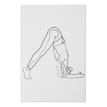 Pointe de yoga à une ligne Dessin de ligne minimal