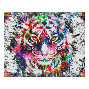 Imitation Canevas Tigre   Dessin de tigre coloré   Art Abstrait
