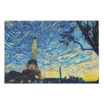 Tour Eiffel de nuit - Van Gogh
