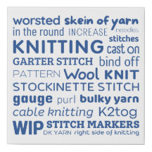 Tricot Canvas Art - Collage de mots de Knitter