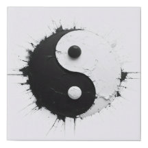 Yin Yang : Solde Abstrait - Textured Splatter Art