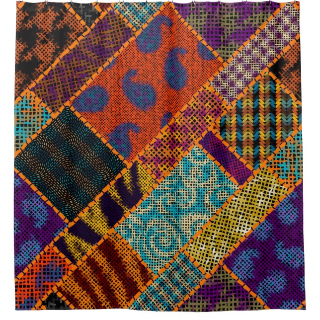 Imitation of indian patchwork pattern with texture (Front)