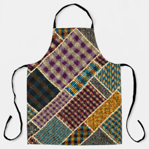 Imitation of indian patchwork pattern with texture apron