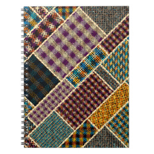 Imitation of indian patchwork pattern with texture notebook