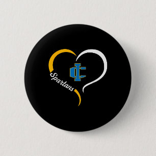 Imlay City Spartans Logo Half Heart Slogan Hs  2 Inch Round Button