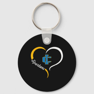 Imlay City Spartans Logo Half Heart Slogan Hs  Keychain